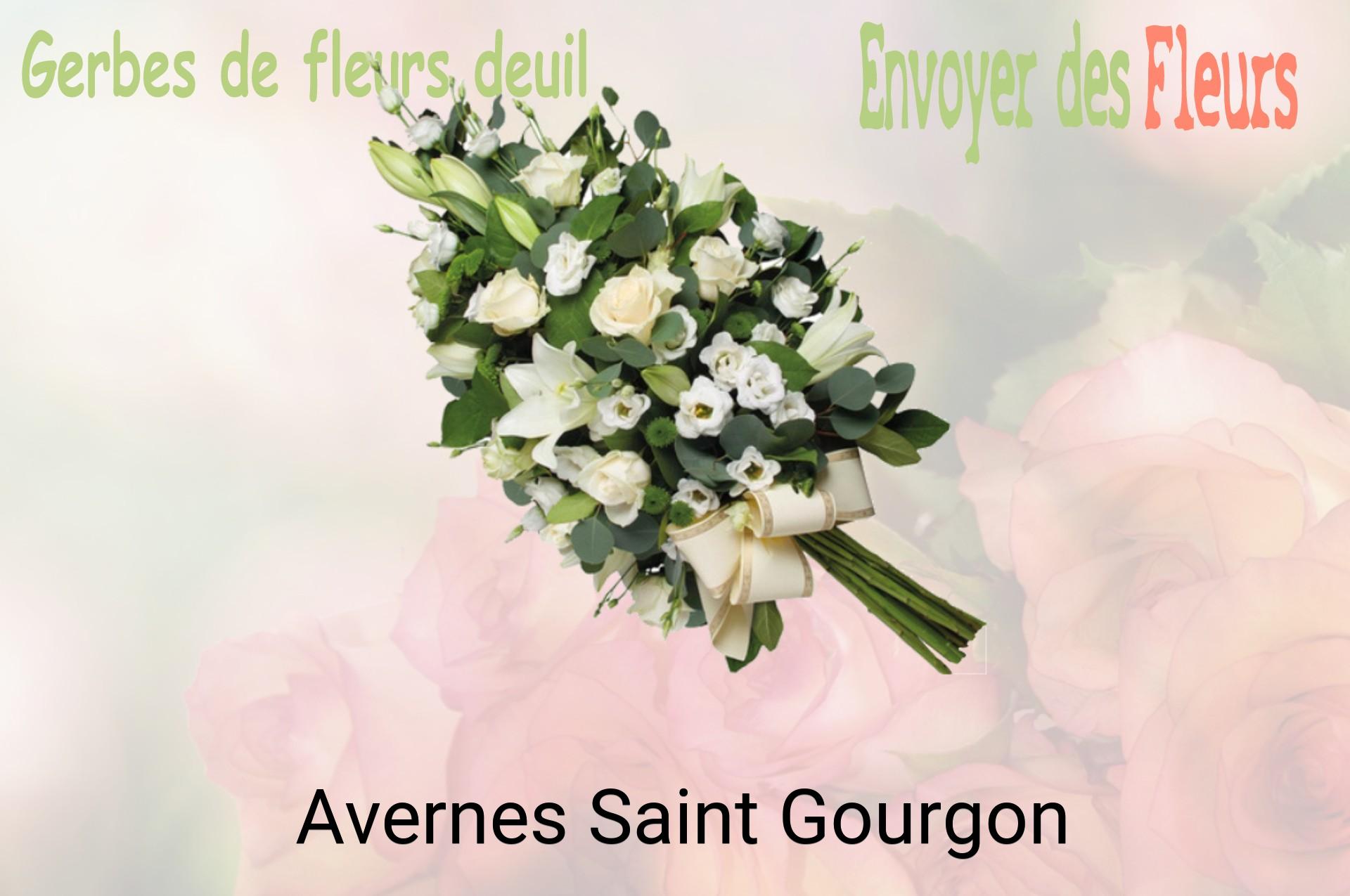 Gerbe de fleurs de deuil livrée à Avernes-Saint-Gourgon